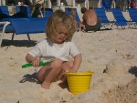 Sand Castles  Chloe builds sand castles on the beach at the Elbow Beach Hotel