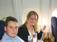 How Much Champagne???  Chris & Katie "occupy" themselves on the flight to Florida : Steve Piper,Andy Poulter,Katie Hammans,Erich Stellar
