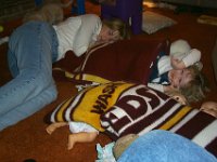 Sleepin' on the Floor  Sheri, Chloe, & all the baby dolls they could find take a nap on the floor!
