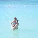 Scared of Sea Creatures!  Sheri only agrees to go in the ocean if Andy carries her!