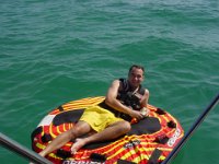 Adam on the Tube  Adam loves the water almost as much as Andy does!  No wonder they are such good friends!