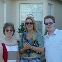 The 3 Stooges, With Wine!  Sheri carries 2 bottles of wine while they all head into Liz & Randy's new house for Thanksgiving Dinner