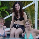 Hot Tubbin'  Kathryn, Stephanie, & Sheri relax in the hot tub after the party last night