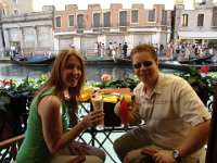 Here's to Us!  We relaxed with some yummy cocktails on a private hotel balcony!