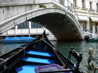 Tight Squeeze!  We were afraid the gondola wouldn't make it under all the low bridges!  The "captain" had to bend over each time we went under a bridge!