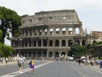The Coliseum  Outside view of the Coliseum...there used to be marble on the outside and inside but the Pope "stole it" for the Vatican