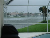 Pool deck and lake during the 2nd half of Wilma  Wilma ripping across the lake after the eye had passed