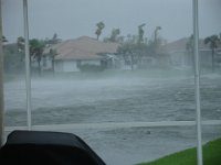 Pool deck and lake during the 2nd half of Wilma  Wilma ripping across the lake after the eye had passed