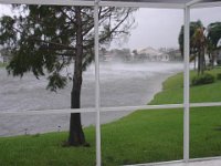 Pool deck and lake during the 2nd half of Wilma  Wilma ripping across the lake after the eye had passed