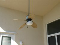 Ceiling Fan  Oddly enough only one leg of the ceiling fan was torn off